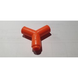 Raccord 3 voies de tubes hydrauliques - Orange