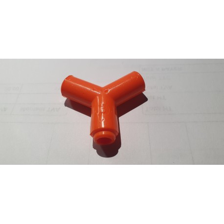 Raccord 3 voies de tubes hydrauliques - Orange