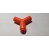 Raccord 3 voies de tubes hydrauliques - Orange