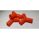 Raccord 3 voies de tubes hydrauliques - Orange